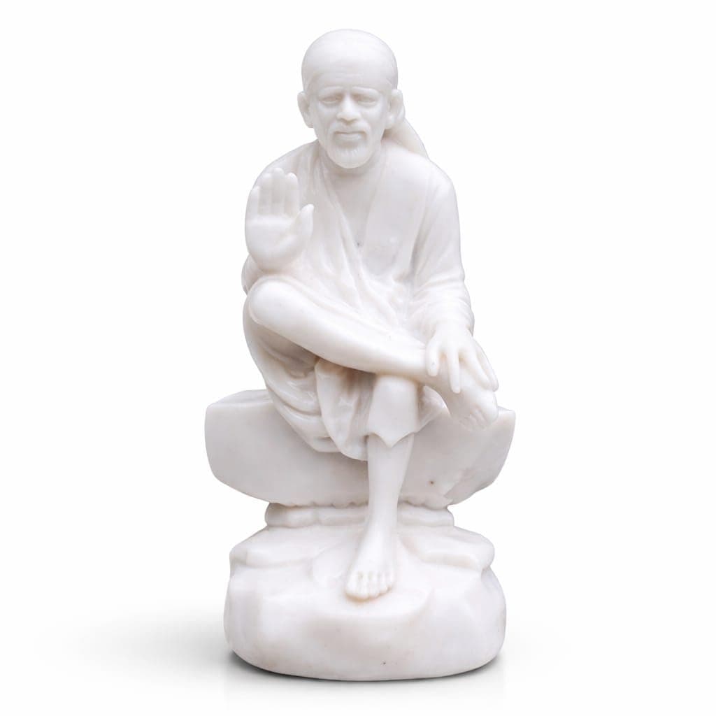 Sai Amrut Gifts Italian Marble Ashirwad Hand Baba Idol/Murti for Home and Office Decor/Used in Pooja/Mandir (3.5 INCH)