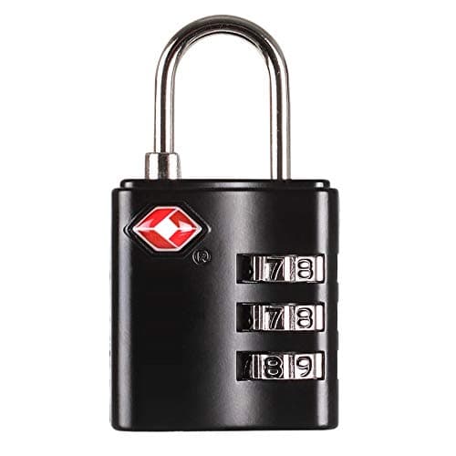 Inditradition Tsa Approved Metal Luggage Lock, Pack Of 1, Black, Combination Lock