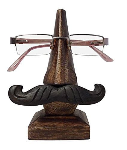 Vian Wood Specs Stand Showpiece (6 inch, Brown).