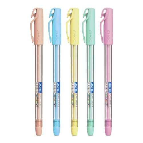 Doms INXTRA CANDY 0.7mm Ballpen-Blue Ink-Pack of 5 | Soothing Transparent Multicolor Lightweight Body| Non-Fading & Quick Dry Ink| Comfortable Grip For Smooth Writing| For Daily Writing Use