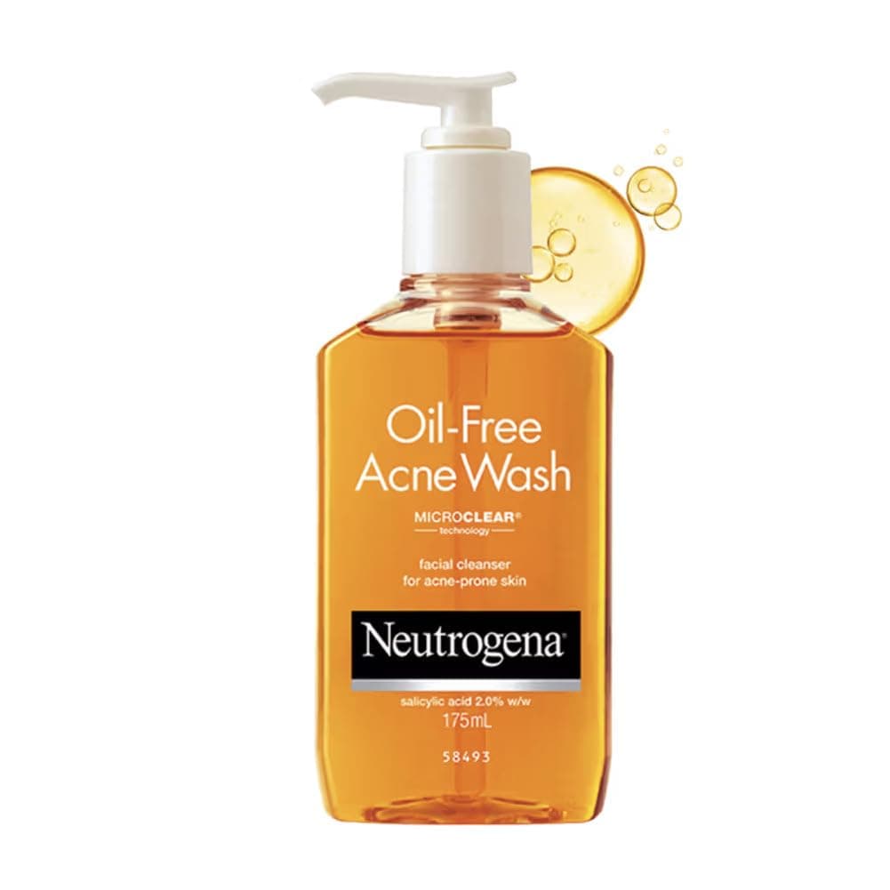 Neutrogena Oil Free Acne Wash | 2% Salicylic Acid Deep Cleansing Face Wash for Oily Skin|Hydrating, Alcohol Free, Non Comedogenic & Dermatologically Tested | For Oily Acne Prone Skin |For Men & Women 175ml