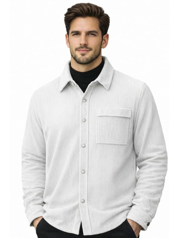 CHKOKKO Shacket Stylish Jacket for Men Olive XL