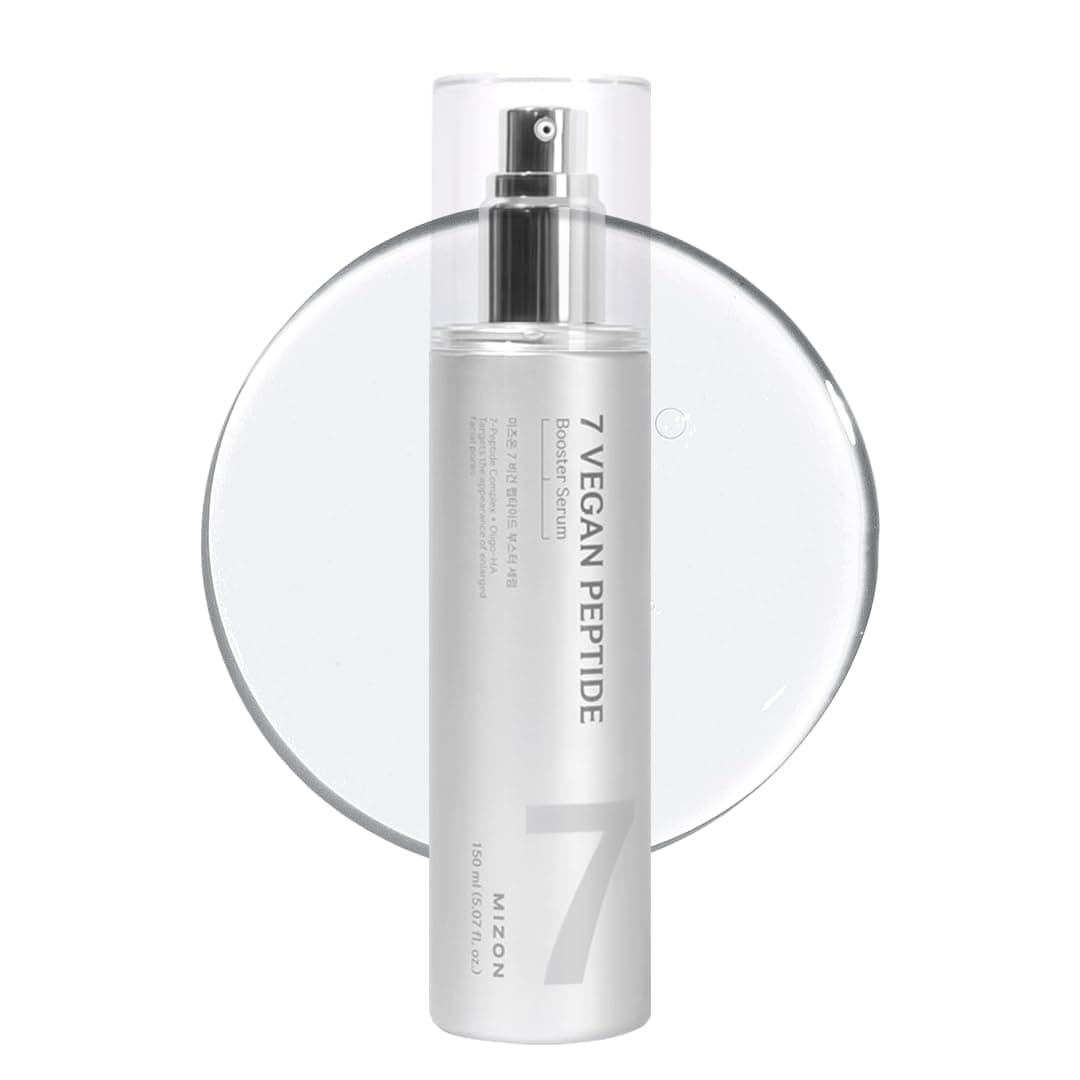 MIZON 7 Vegan Peptide Booster Serum Korean Anti-Aging Face Serum with Niacinamide & Hyaluronic Acid Hydrating Firming & Smoothing Skincare for Fine Lines & Skin Repair – 150 ml