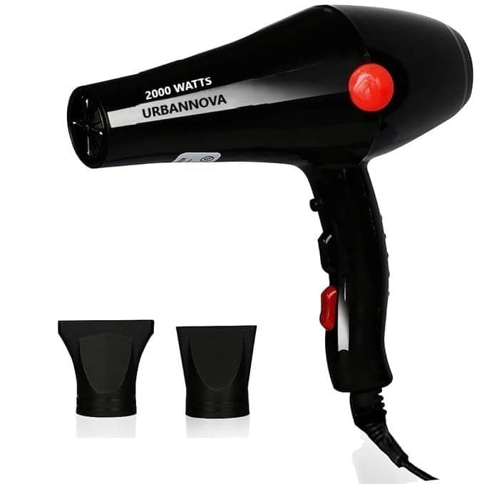 URBANNVOA Professional Hair Dryer for Men & Women | Hot & Cold Air | 2000W | Black