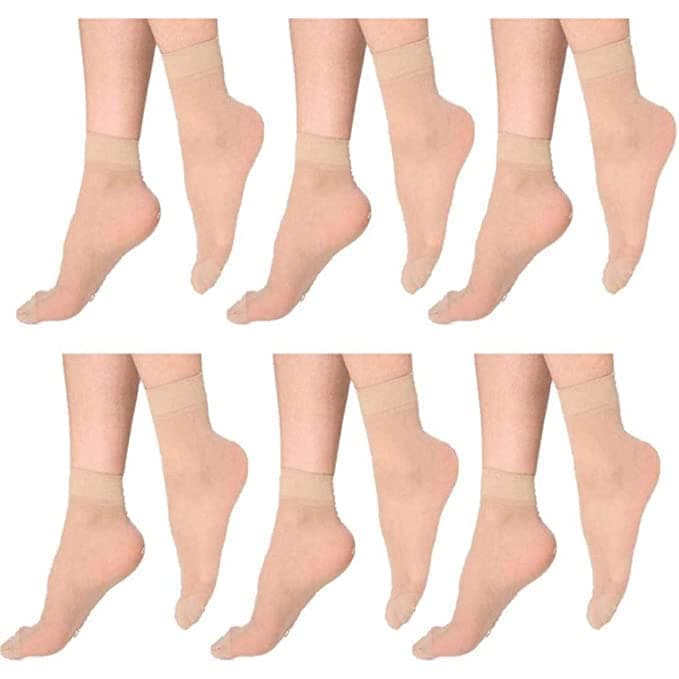 Brendo Ultra-Thin Transparent Skin Color Ankle Length No Show Women/Girl Socks Low Cut Pack of 6