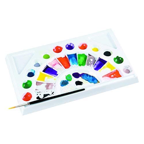 CARIZO Mayur Colour Mixing Palette, Artist Paint Tray, Lightweight Plastic Palette for Watercolor Acrylic Oil Painting
