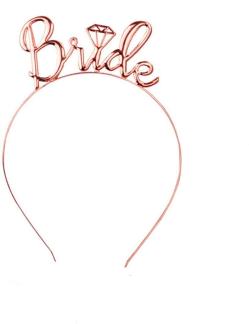 Pop The Party Women’s Bride Tiara Headband for Wedding Bridal Shower (Rose Gold)