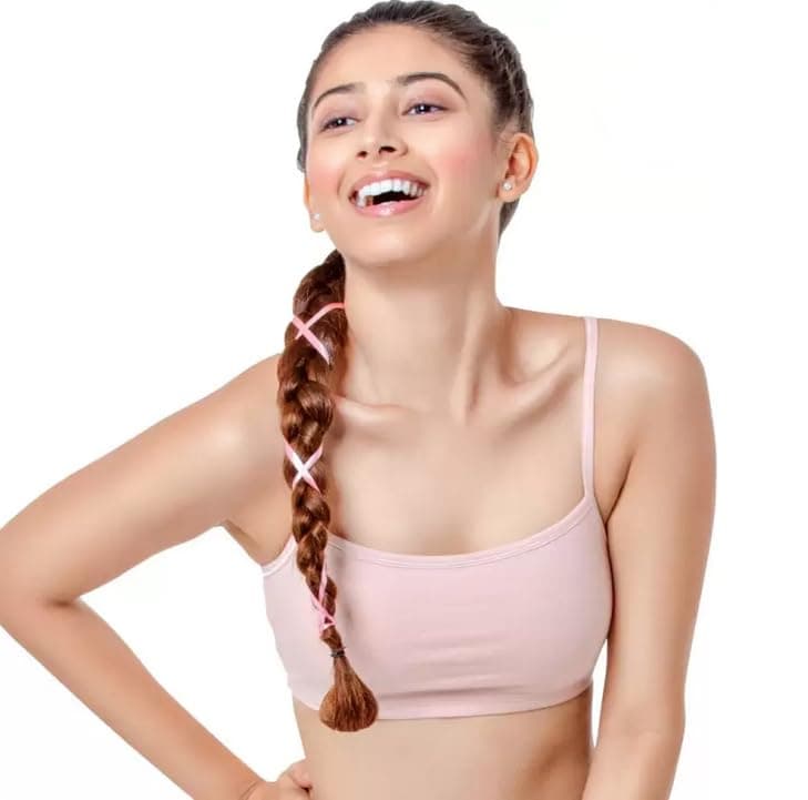 BRAAFEE Pack of 4 Girls Beginners Non Padded Teenager Full Coverage Cotton Stater Kids Bra