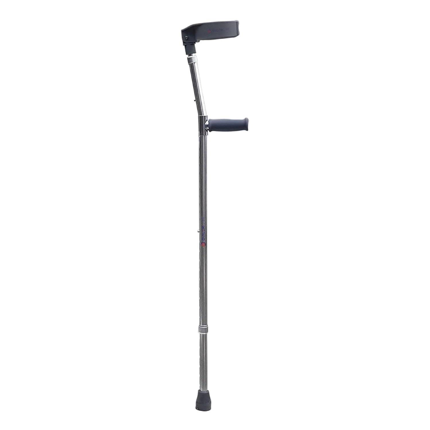 DIALDRCARE Adjustable Elbow Crutch with Forearm Support – Height Adjustable Walking Aid for Adults (Silver)