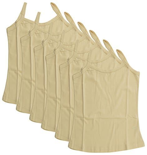 BODYCARE Pure Cotton Plain Beige Slip for Girls & Kids (80S-Packof6-10-12 Years)(80CM)