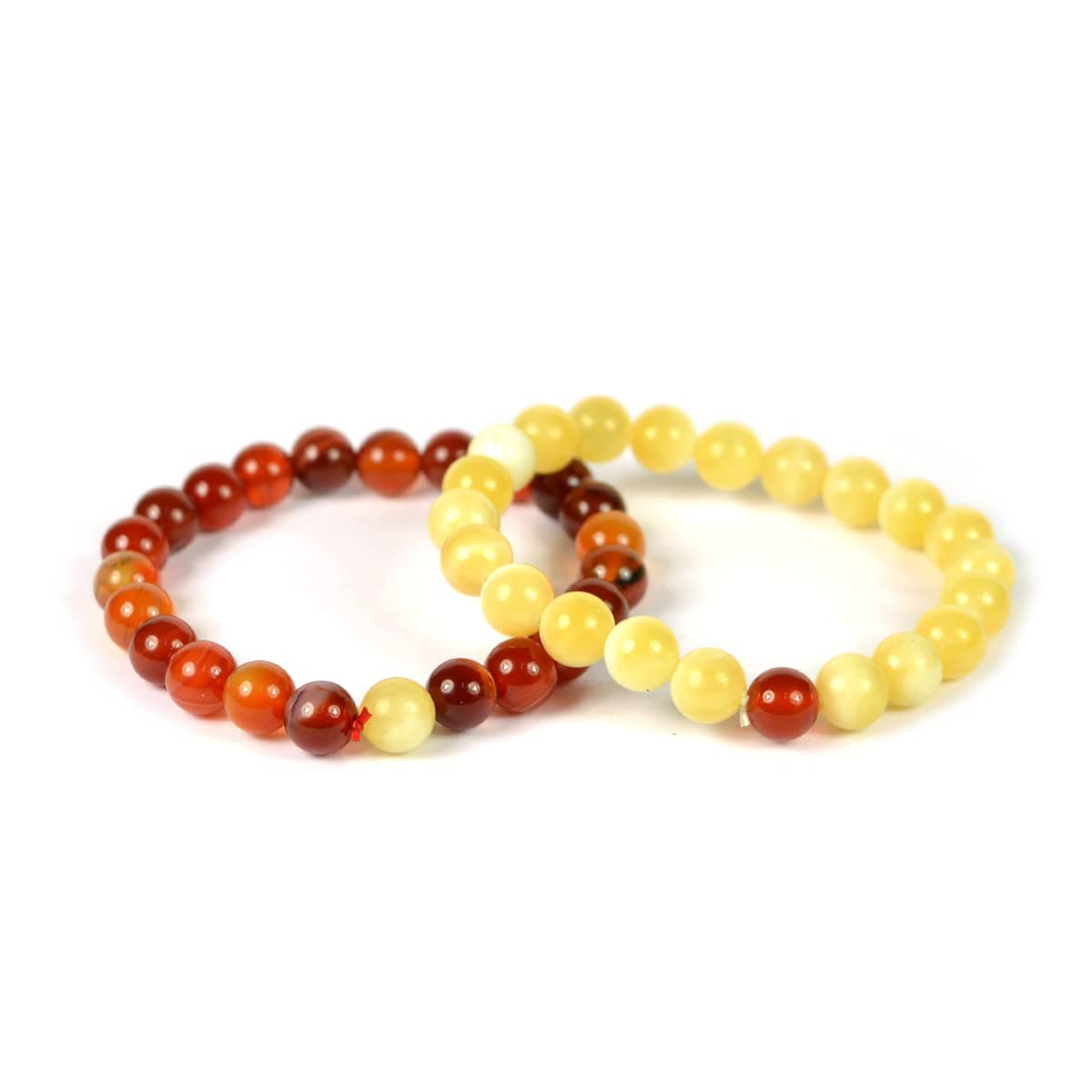 Reiki Crystal Products Natural Couple Bracelet for Lovers Pair, Couple Distance Healing Beads Relationship, Carnelian Bracelet, Yellow Calcite Bracelet, Combo Bracelet for Unisex