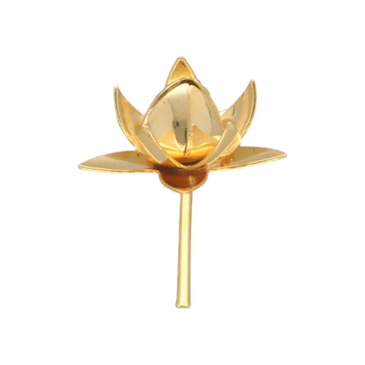 Sri Jagdamba Pearls Dealer 2.3 Grams Lotus Golden Silver Pooja Flower for Temple, Workplace and Gifting, Religious