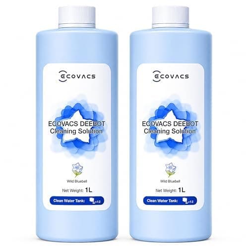 Ecovacs Brand Original Floor Cleaning Solution, Compatible with all ECOVACS models (N/T/X / Y1 Series), X11 OMNI / T80 OMNI / T50 OMNI / N50 OMNI / N30 OMNI / N30 PLUS / N30, 1L * 2, (Pack of 2)