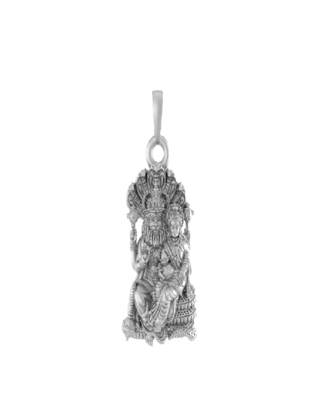 Akshat Sapphire Sterling Silver (92.5% purity) God Laxmi Narsimha Pendant for Men & Women Pure Silver Lord Lakshmi Narsimha Locket for Good Health & Wealth