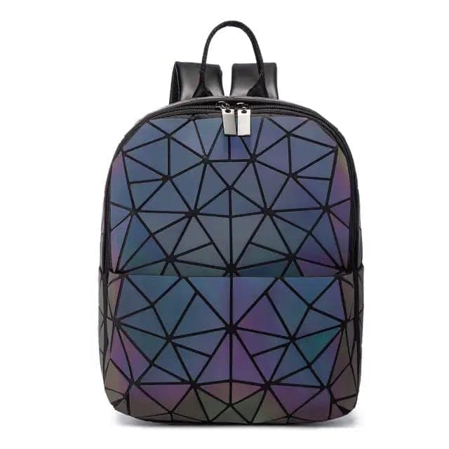 Corceptive Geometric Holographic Reflective Luminous Stylish Bag pack for Girls, and Women for College, School and Office Stylish Latest