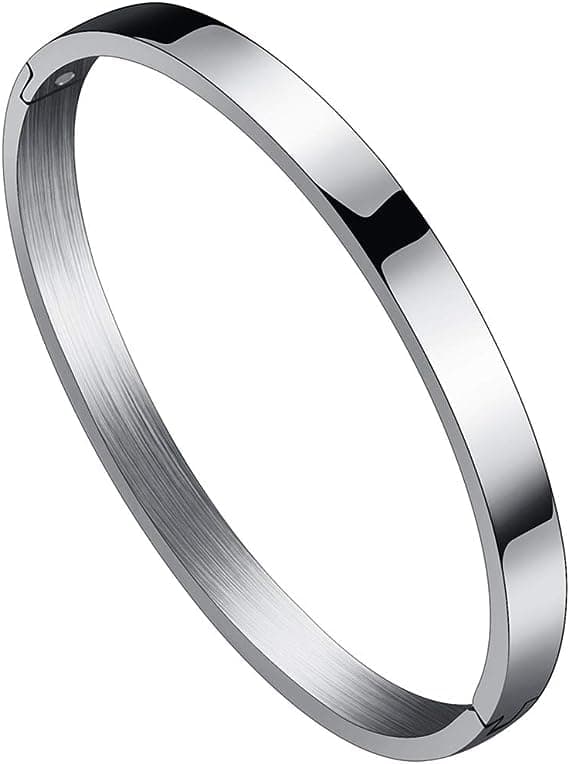 MEENAZ Kada Bracelets for Men Boys brother boyfriend gents/Fashion Silver Kada for men/Silver Bracelet for Men/Stainless Steel Kada for boys Kadas open Bracelet Birthday Gift valentine 348
