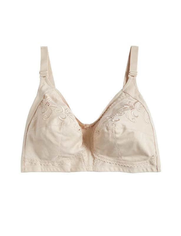 Marks & Spencer Women's Cotton Non Padded Wire Free Full Coverage Bra Beige