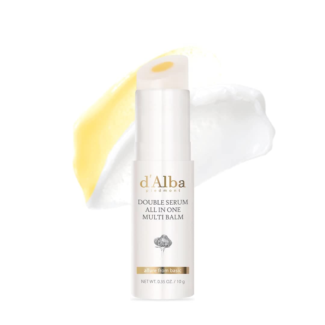 d'alba Piedmont Italian White Truffle Double Serum All-in-one Multi Balm, Vegan Skincare with Vitamin C and Vegan Collagen, 3-in-1 Wrinkle Improvement, Eye Treatment, Dark Spot Corrector, Korean Skin Care, 10g