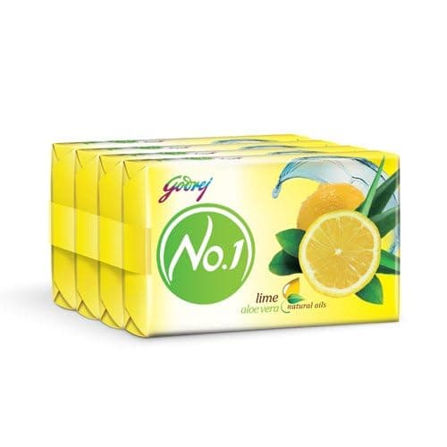 Godrej Ezee Godrej No.1 Bathing Soap - Lime & Aloe Vera, 100g (Pack of 4)