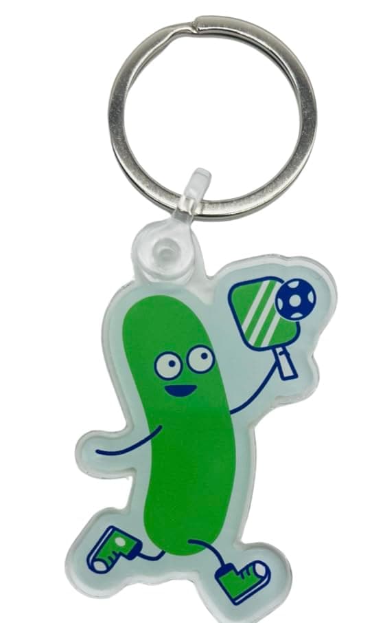 Westmon Works Pickleball Keychain Funny Pickle Ball Man Acrylic Key Fob with Metal Ring, Multi, Small