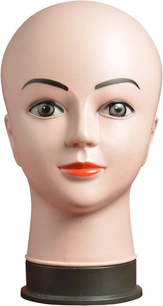 DDJ Creative Female Head Mannequin - Women Head Dummy - Display Stand Hair Wig | Scarf | Cap | Face for Sunglasses | Eye Glasses Holder | Hat Display Model Stand | - 12 Inch Size (Skin Color)