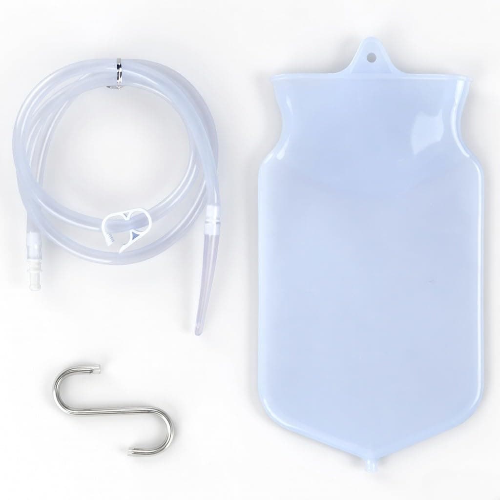 IS IndoSurgicals Enema Bag Kit for Adults (2 Litre) | Silicone Enema Kit with Tube, Nozzle & Clamp | Easy Home Use Colon Cleansing Kit