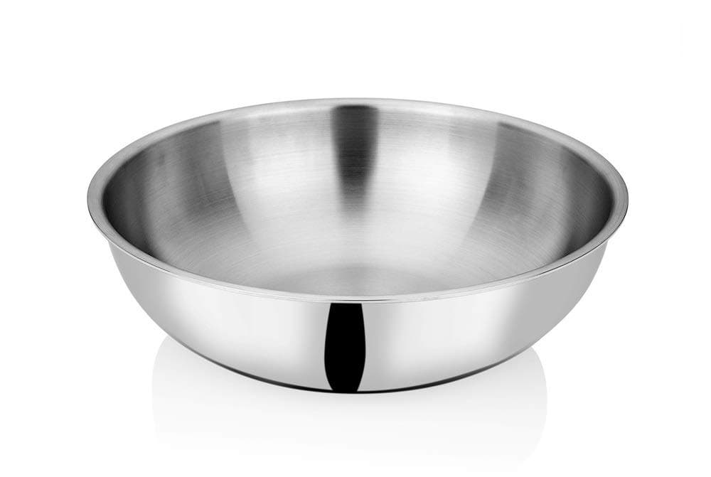 Bhalaria Triply Stainless Steel Tasla 22cm 2 Litre | Induction Base Patila Tope Bhagona | Heavy Bottom Milk Boiler Saucepan Cooking Vessel for Dal, Tea & Curry | Gas Compatible | Dishwasher Safe