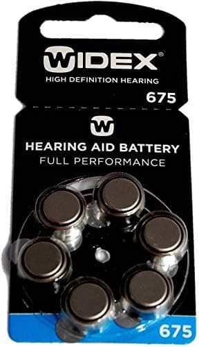 Widex hearing aid battery Size 675 (PR44) (2 Packets = 12 batteries)