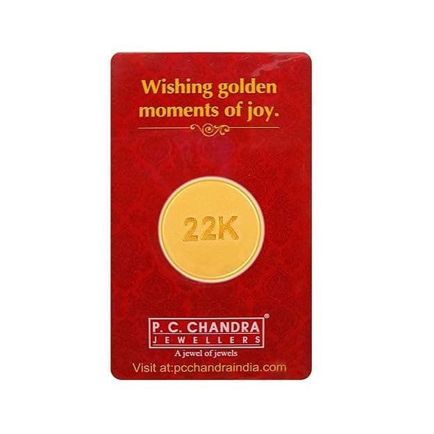 P.C. Chandra Jewellers 22k (916) 1 gm Yellow Gold Coin
