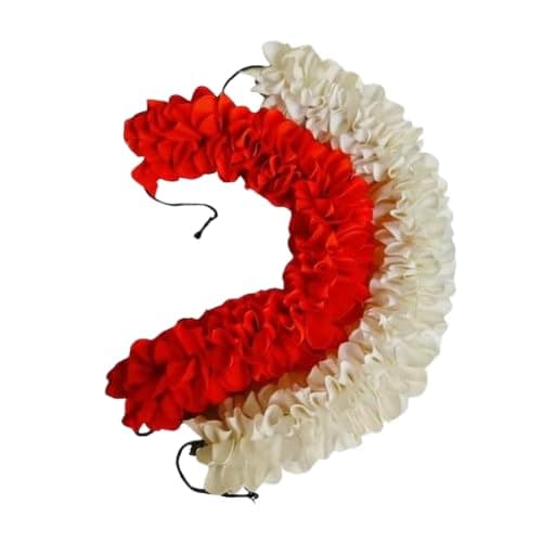 NATYAM White & Orange Flower Hair Veni for Women & Girls | Bharatanatyam, Kuchipudi Dance & Wedding.