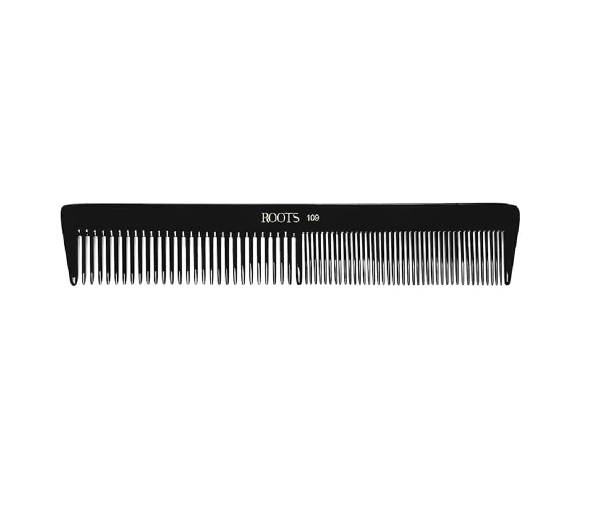 ROOTS - Professional Hair Cutting Comb | Dual Teeth For Styling & Detangling | Salon Grade - For Men & Women | Ideal for Sectioning & Colouring | Round Teeth prevent Hair Damage | Model No. 109