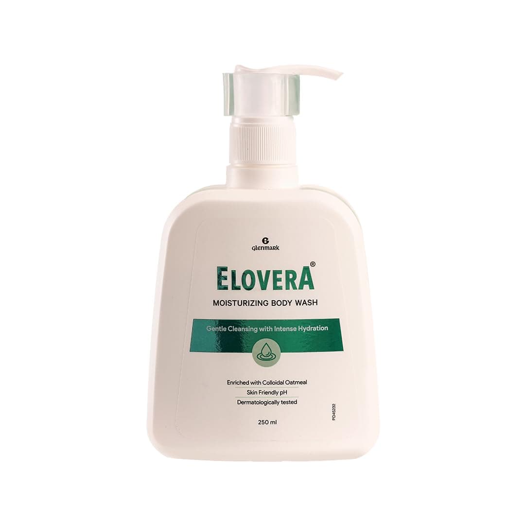 Elovera Body Wash Glenmark 250Ml, Enriched With Aloe Vera & Vitamin E, Intense Moisturising Formula I Hydrates And Makes The Skin Soft And Healthy I Lightens Skin Blemishes I Non-Greasy