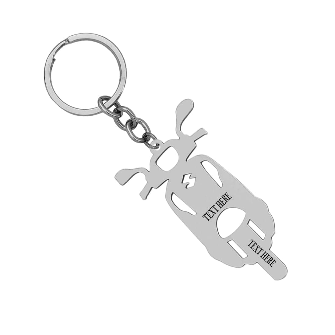 M Men Style Personalised Scooty Keychain With Custom Message Silver Stainless Steel Kering For Men And Women LCSkey893