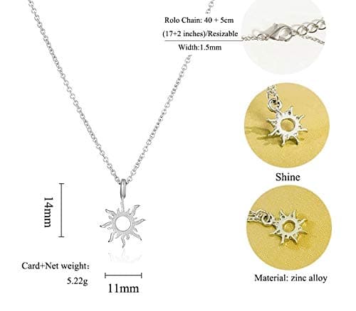 3 pcs of Fashion Gold-color Good Vibes Only Sun Necklaces & Pendants For Women Jewelry (3)