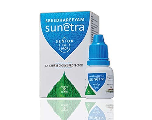 Sreedhareeyam Ayurveda Sunetra Senior Herbal Eyedrops (Above 60 Years Age) Relieves Dryness, Redness and Itching, Cooling Daily-use Eye Drops for Age-related Eye Comfort, with Rosewater, Holy Basil Leaves and Pure Honey