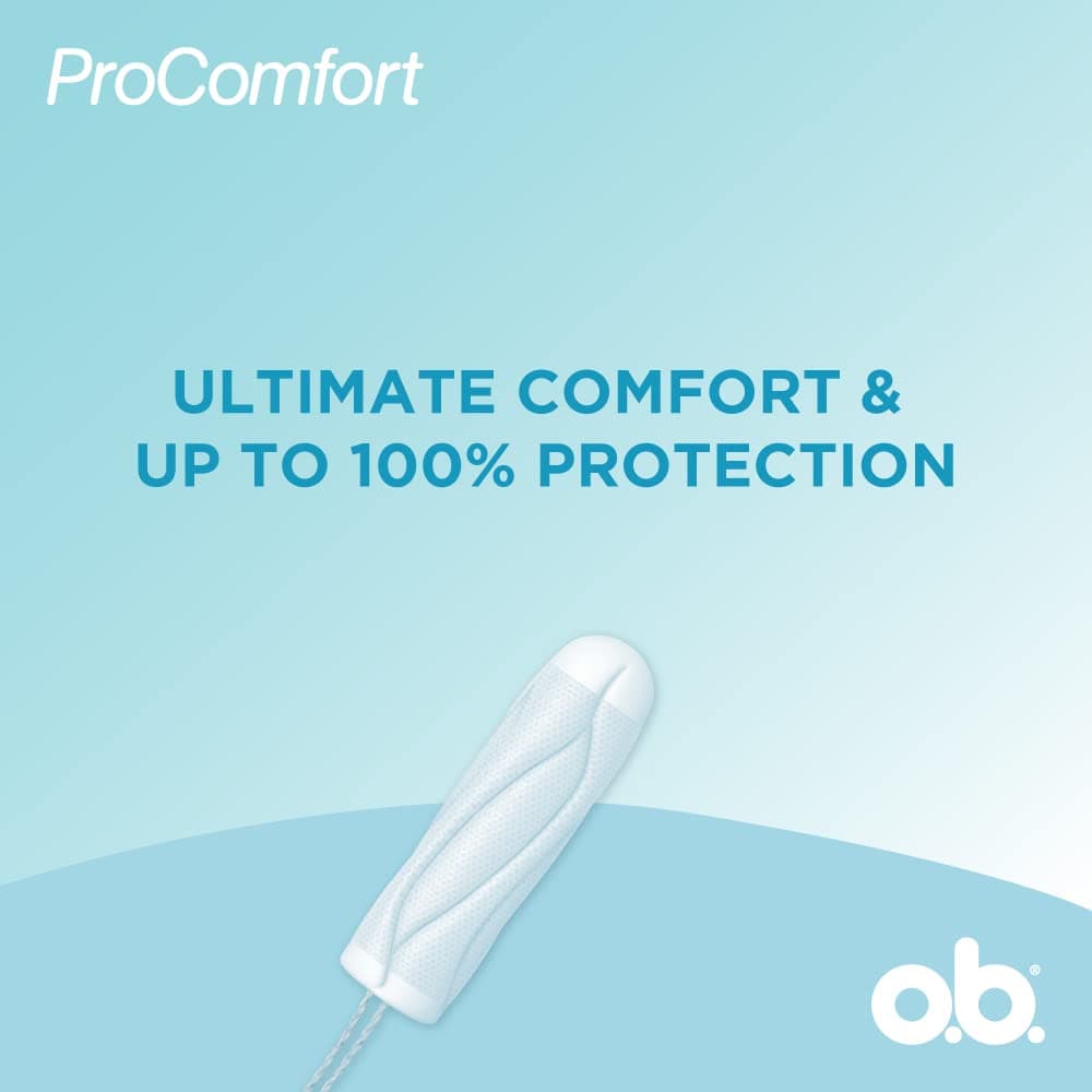 O.b. ProComfort Tampons For Average Flow For Periods Combo Pack, 40 pieces (2 x 20 Tampons)