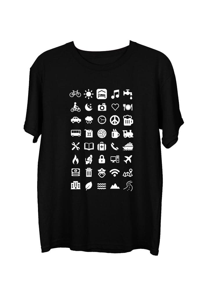 Wear Your Opinion Men's S to 5XL Premium Combed Cotton Printed Half Sleeve T-Shirt (Design : Travel Icons,Coffee,Small)