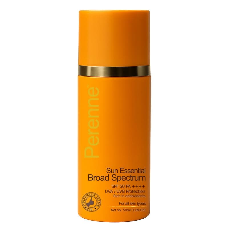 Perenne Broad Spectrum SPF 50 PA++++ Sunscreen Gel Cream | UVA & UVB Protection | Non-Sticky & Lightweight | Prevents Tanning & Premature Ageing | With Green Tea & Licorice | 50ml