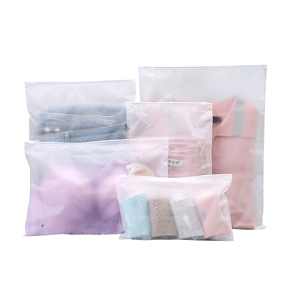 25 Pcs Resealable Travel Storage Bags, Plastic Hospital Bags Maternity Essentials, Frosted Ziplock Seal Bag Travel Accessories Space Saver Storage Luggage Organiser Pouch for Home School Trip Hospital