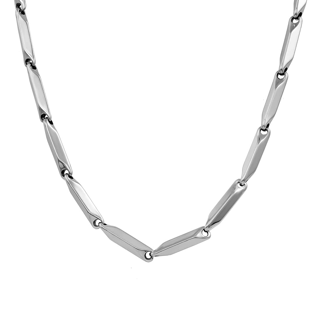 Nakabh Anti-Tarnish Stainless Steel Rice Chain for Men and Boys (Silver)