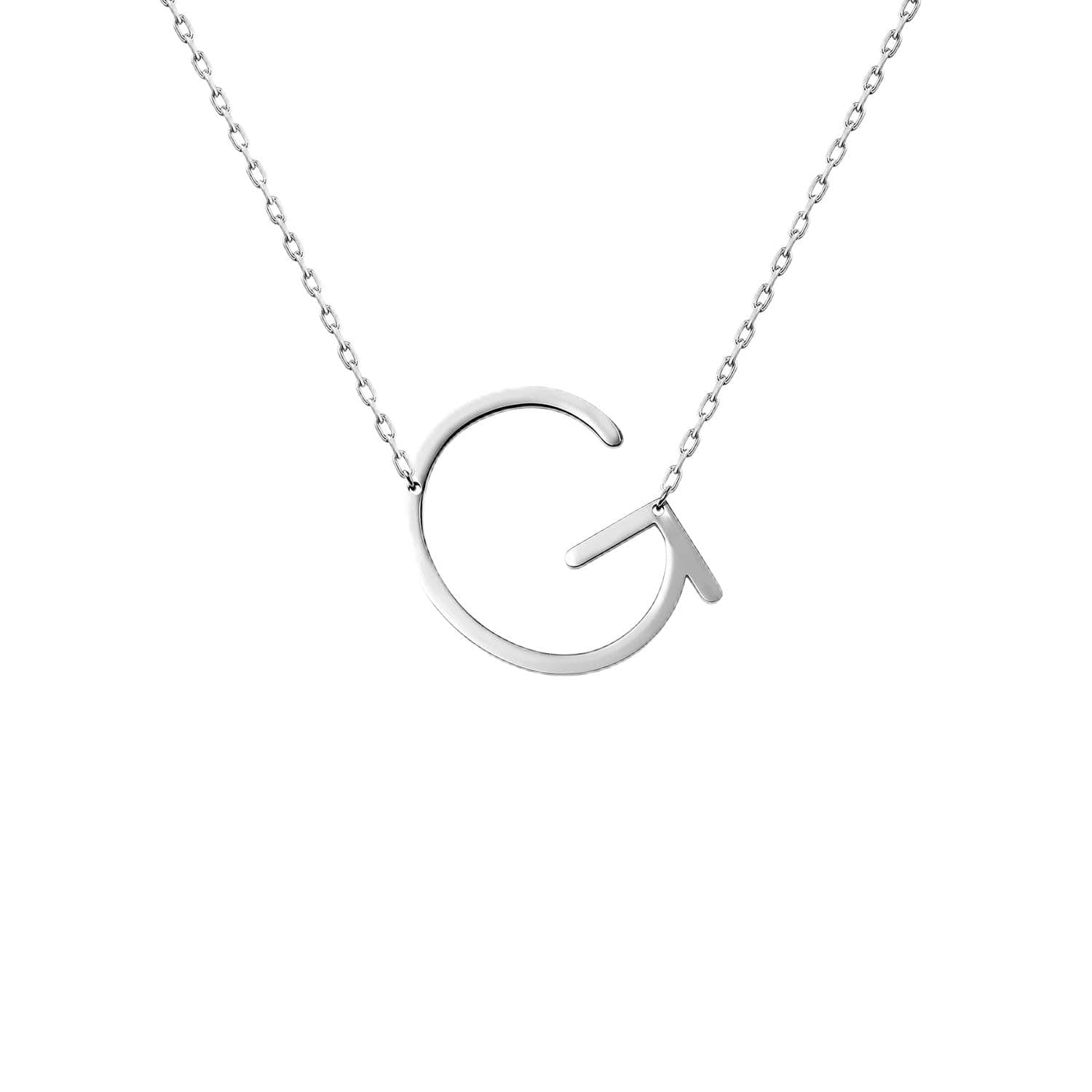 WIGERLON Stainless Steel Initial Letters Necklace for Women Color 18k Gold-plated Silver-plated from A-Z Letter, Large, 'Stainless Steel', 'Gold', or 'Silver', No Gemstone