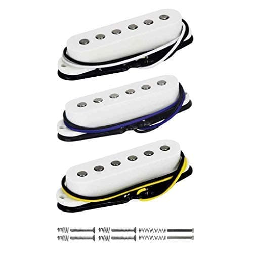 FLEOR Single Coil Guitar Pickup Neck/Middle/Bridge Pickups White ALNICO V for 6 String Guitar Part