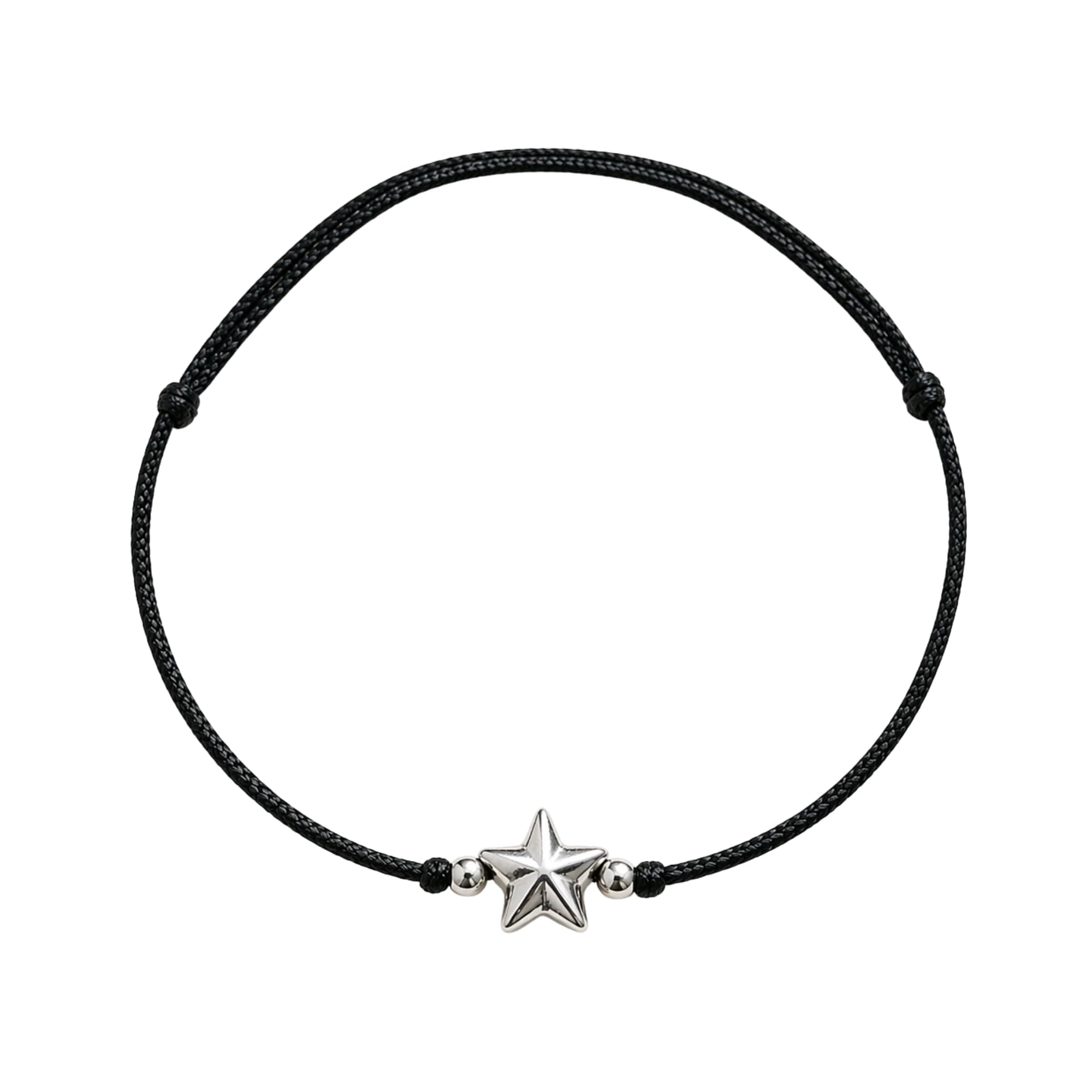 DARSHRAJ® 925 Sterling Silver Star Charm Anklet for Women & Girls | Premium Black Thread Nazariya Anklet | Handmade Lightweight Foot Jewellery | Fashion Ankle Bracelet | Size 12 Inches