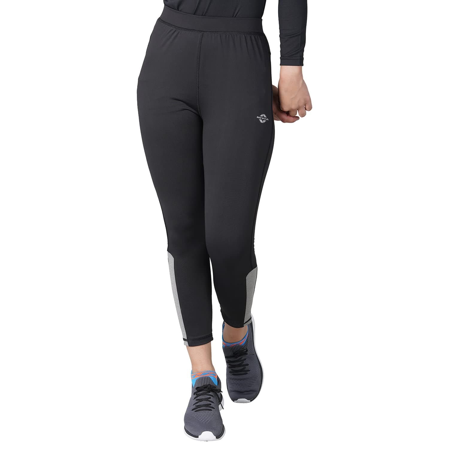 Nivia Neo-2 Polyester Training Slim Fit Capri (Light Grey,S)