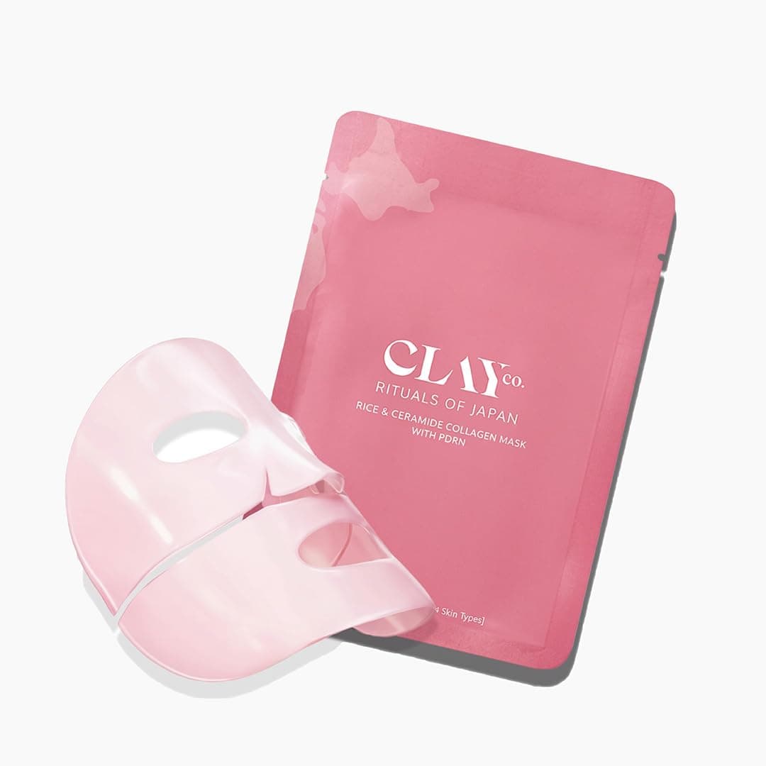 ClayCo Rice & Ceramide Collagen Sheet Mask | Hydrating & Brightening Face Mask with PDRN | Niacinamide & Hyaluronic Acid | 35 g