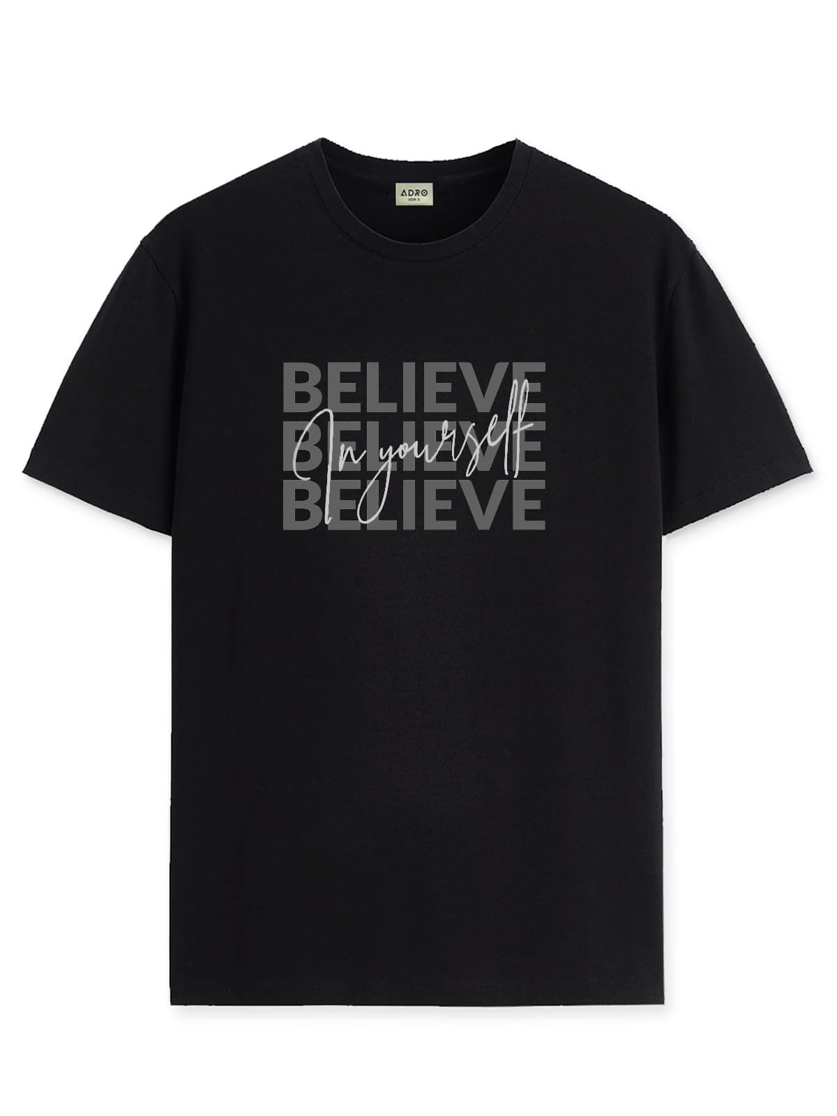 ADRO Tshirt for Men | Printed T Shirt for Men | 100% Cotton T-Shirt |Printed T Shirt | T-Shirts | RN24-INV-BL-S Black