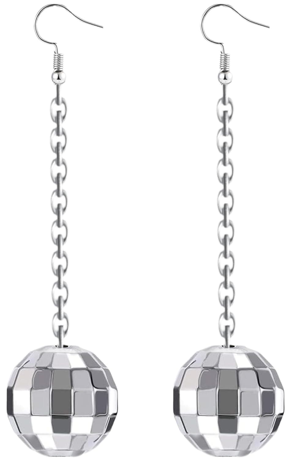 Rave Envy Disco Ball Earrings for Women - 70's, Silver, Size One Size Fits Most
