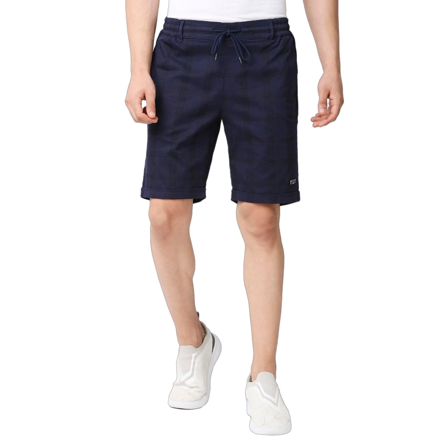 Thomas Scott Men's | Checks | Chino Shorts | Regular Fit | Linen Blend | Above Knee | Casual Short