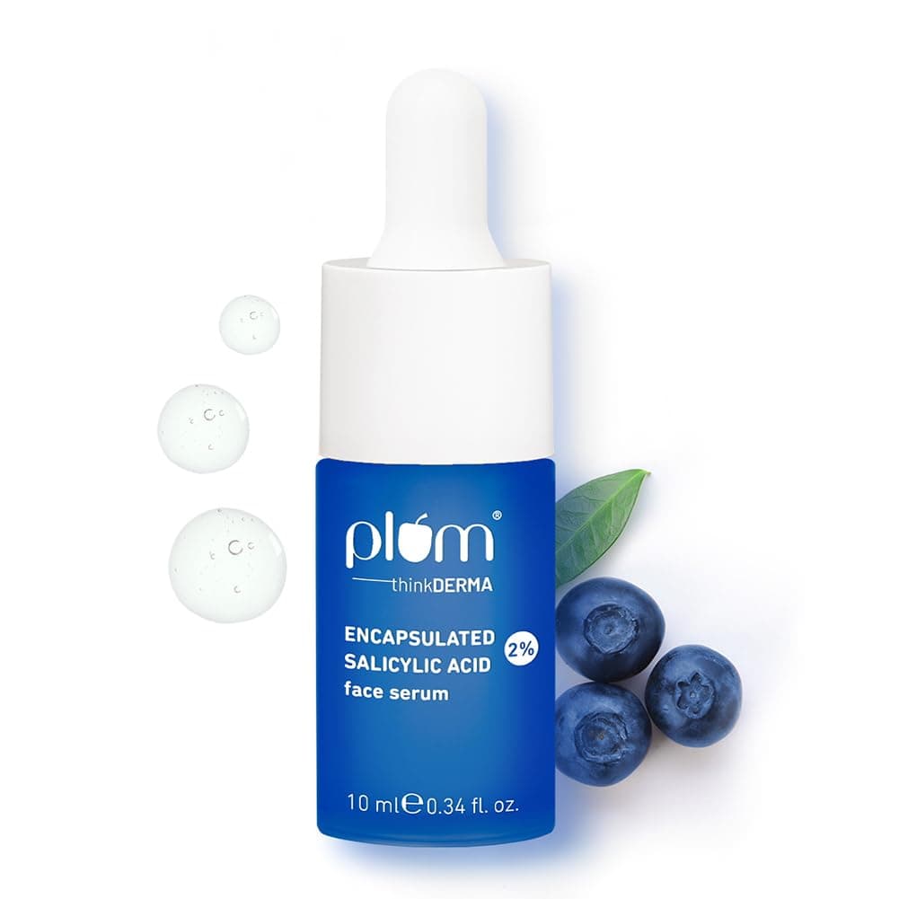 Plum 2% Encapsulated Salicylic Acid Face Serum | Fights Active Acne, Controls Oil & Soothes Inflammation | Lightweight & Quick-Absorbing Serum for Face | for All Skin Types | for Women & Men | 10ml