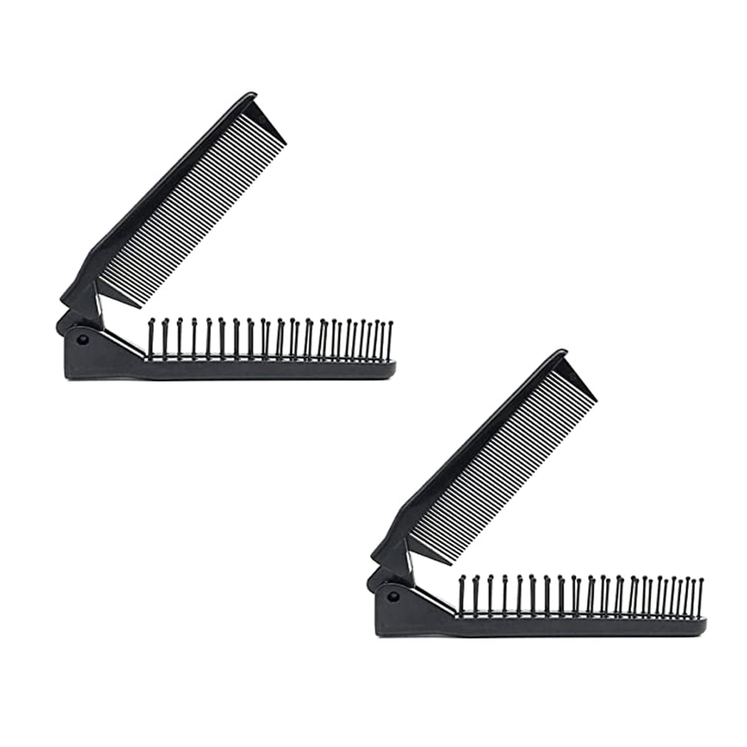 GITGRNTH Portable Travel Folding Comb Brush Compact Foldable Hair Brush For Travelling Pocket Size Comb Double Headed for Women & Men (Pack Of 2)